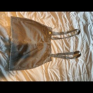 Checkered skirt with overalls